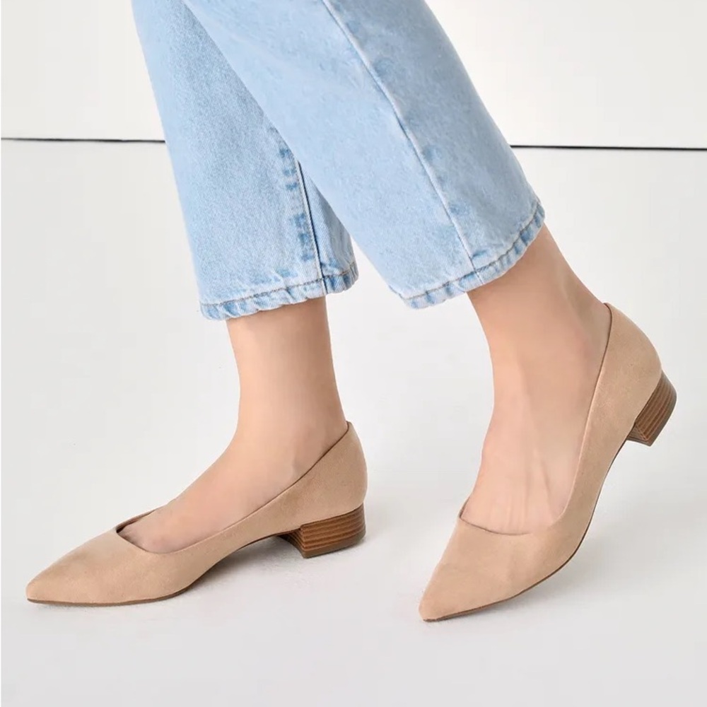 Alessia Light Nude Suede Low Pointed-Toe Heels
Lulus
